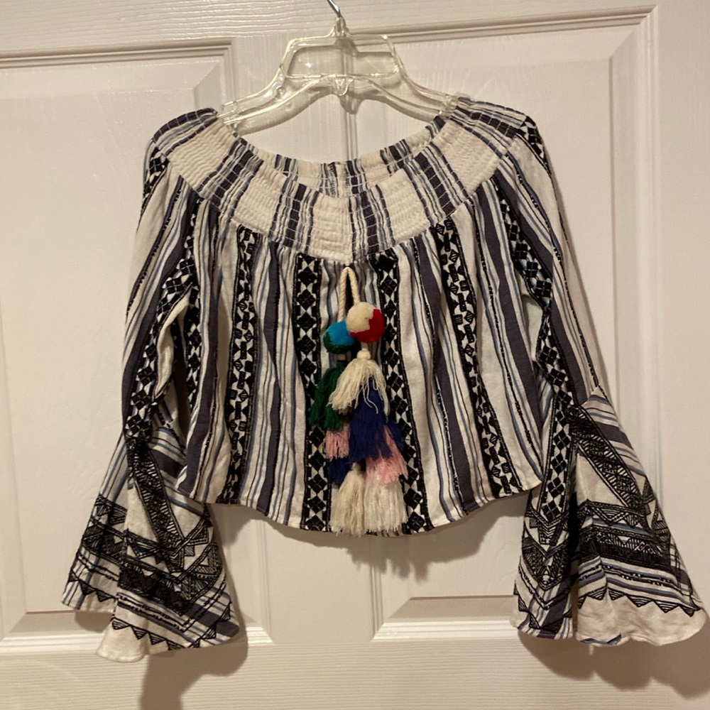 Red Carter stripped / tassels top . Size XS